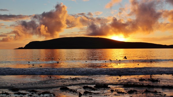 Sunset Hill Sea Wallpaper