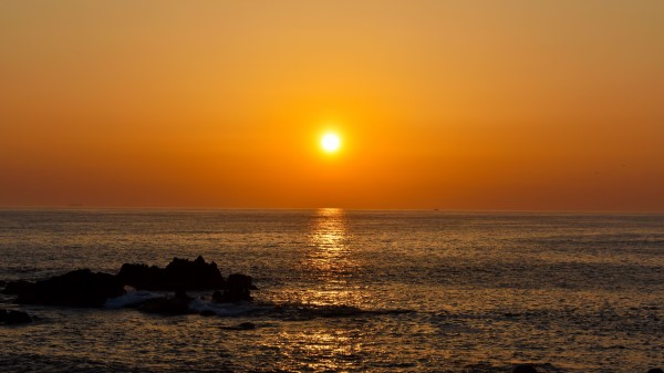 Sunset Horizon Lens Flare Image Wallpaper