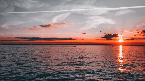 Sunset Horizon Ripples Wallpaper