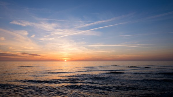 Sunset Horizon Sea H Wallpaper