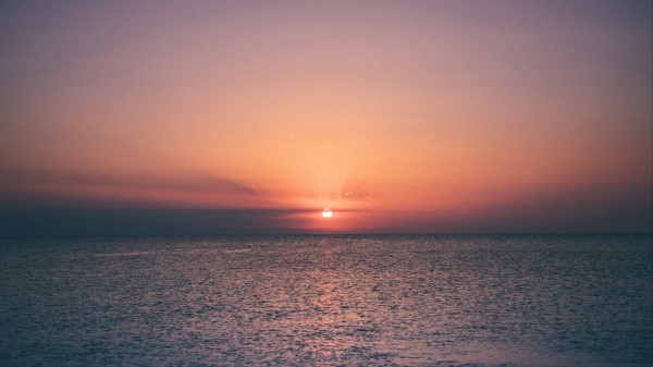 Sunset Horizon Sea Wallpaper