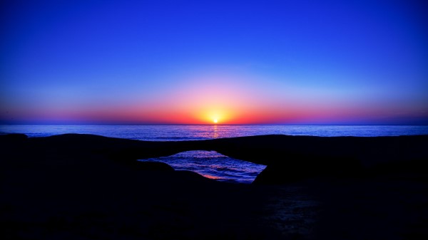 Sunset Horizon Sea Sky Sun Wallpaper