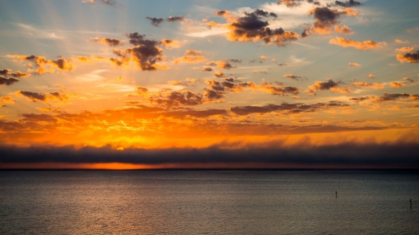 Sunset Horizon Sun E Wallpaper