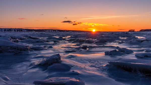 Sunset Ice Sea Wallpaper