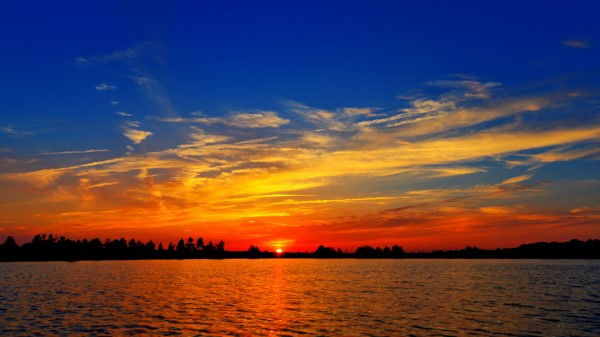 Sunset Lake Dusk Wallpaper