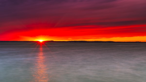 Sunset Lake Horizon Wallpaper