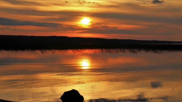 Sunset Lake Sun Image Wallpaper