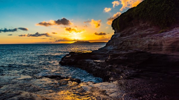 Sunset Rocks Blocks Image wallpaper