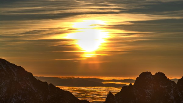 Sunset Rocks Sky Wallpaper