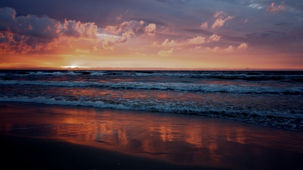 Sunset Sea Horizon E Wallpaper