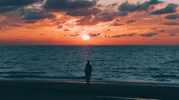Sunset Sea Silhouette Wallpaper