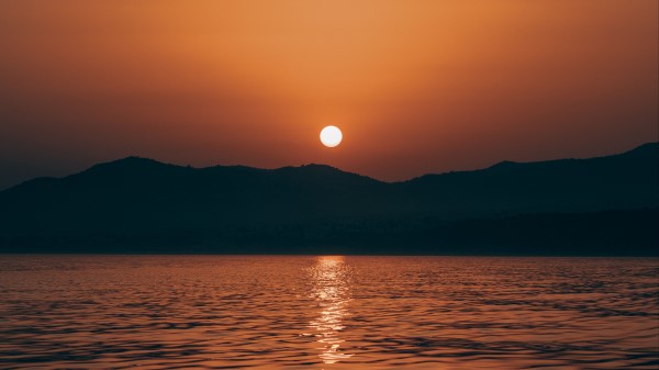 Sunset Sea Skyline Wallpaper