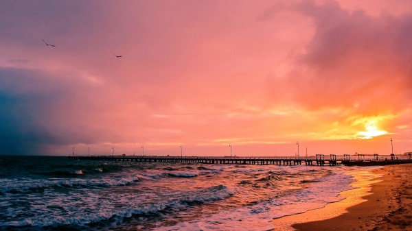 Sunset Sea Sun Landscape wallpaper