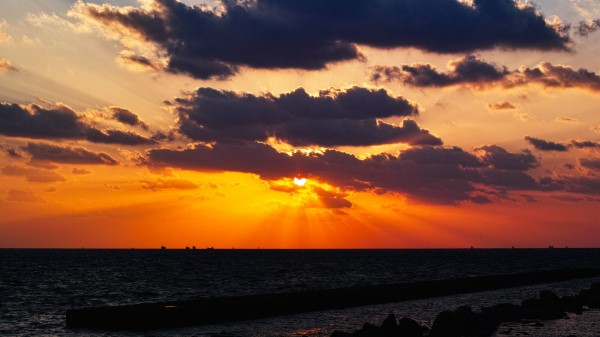 Sunset Sea Sun Wallpaper