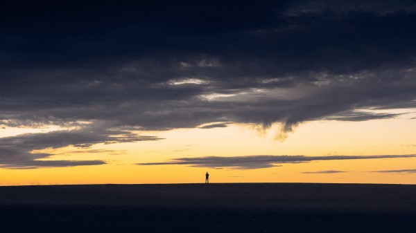 Sunset Silhouette Sky Man Wallpaper