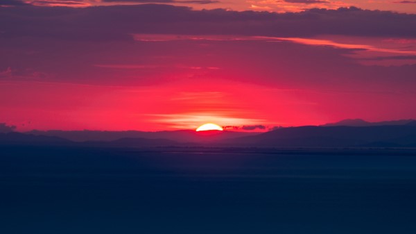 Sunset Sky Greece Horizon Wallpaper