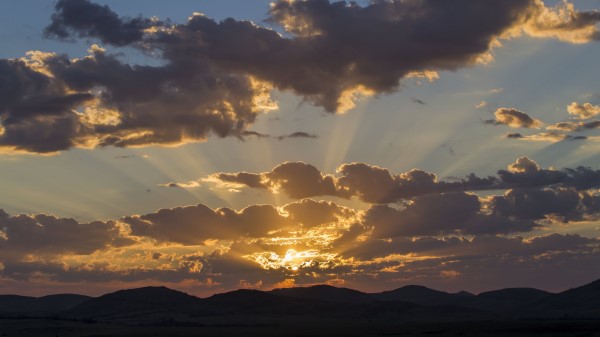 Sunset Sky Hills Image wallpaper