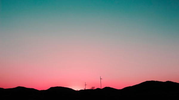 Sunset Sky Hills Wallpaper