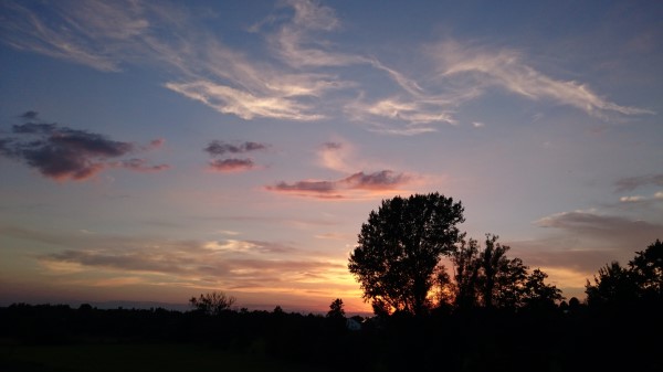 Sunset Sky Trees Clouds Wallpaper