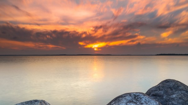 Sunset Stone Sun Wallpaper