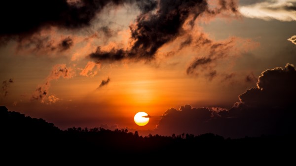 Sunset Sun Clouds Hh Wallpaper