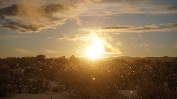 Sunset Sun Snow Wallpaper