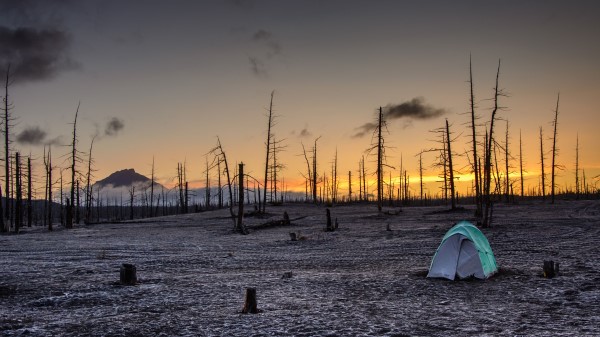 Sunset Tent Horizon Wallpaper