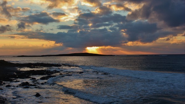 Sunset Waves Sky Wallpaper