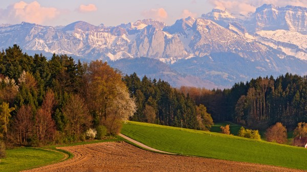 Switzerland Mountains Landscape Sky Autumn Wallpaper