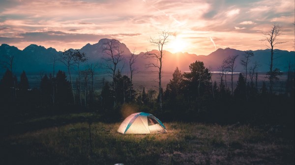 Tent Camping Landscape Wallpaper