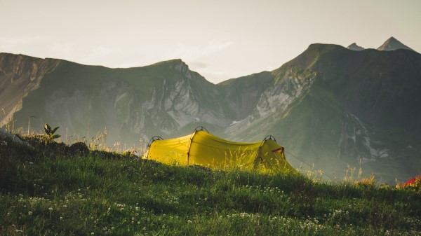 Tent Camping Mountains Wallpaper