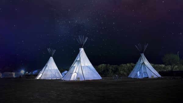 Tents Night Starry Sky Wallpaper