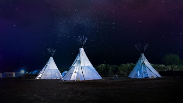 Tents Night Stars Wallpaper