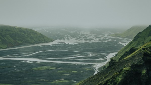 Valley River Aerial View Wallpaper