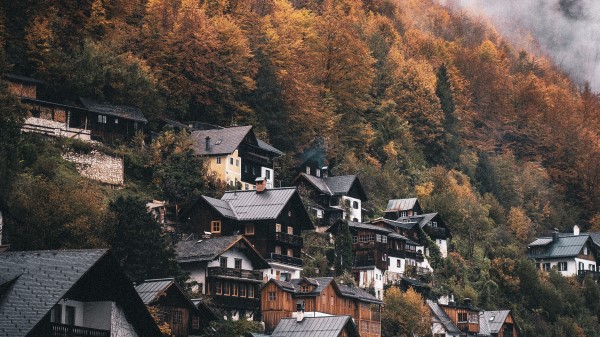 Village Houses Mountain wallpaper