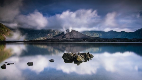 Volcano Lake Stones wallpaper