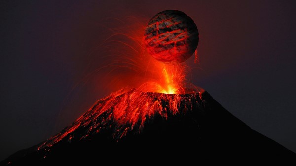 Volcano Lava Sparks wallpaper