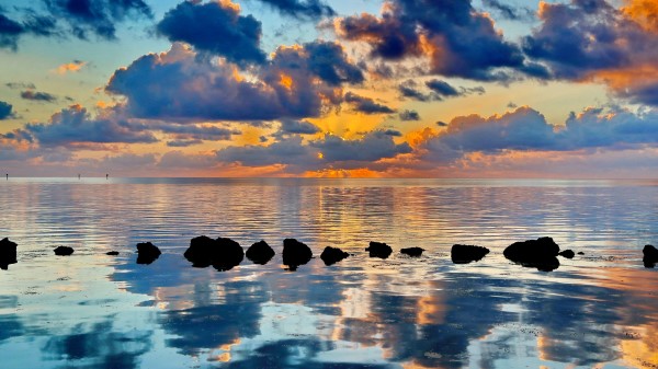 Water Horizon Sunset wallpaper