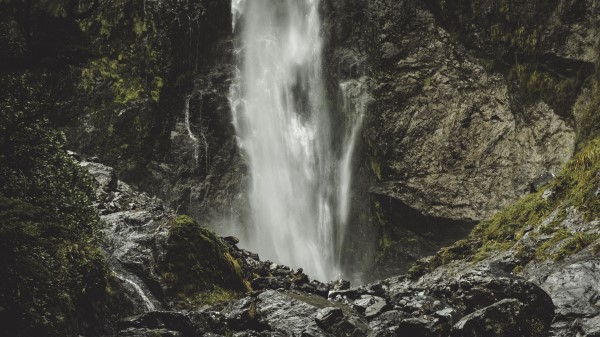 Waterfall Current Stones Wallpaper