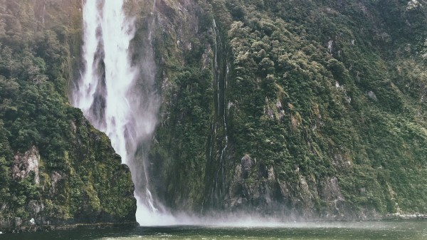 Waterfall Mountains Cliff River wallpaper