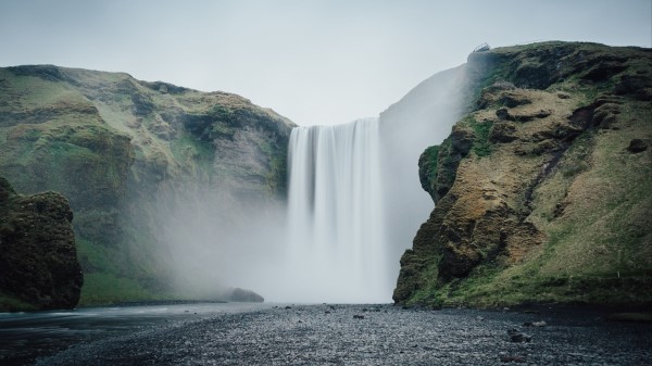 Waterfall River Cliff Image Wallpaper