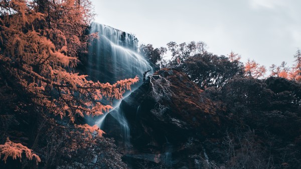 Waterfall River Cliff wallpaper