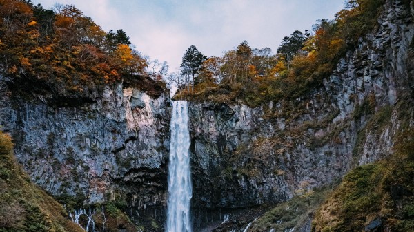 Waterfall Rock Cliff Hh wallpaper