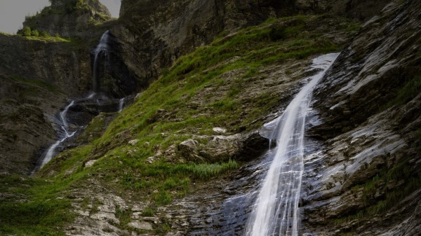 Waterfall Rocks Blocks Image wallpaper