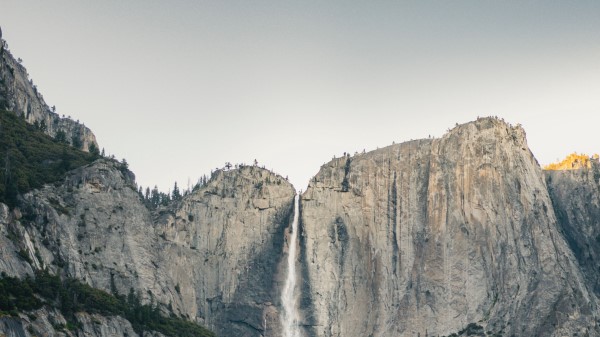 Waterfall Rocks Grass wallpaper