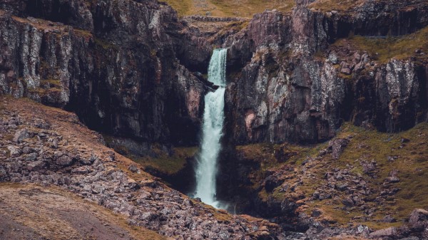 Waterfall Rocks Mountains wallpaper