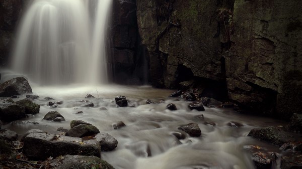 Waterfall Stream Stones Wallpaper