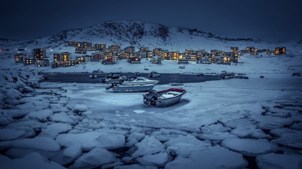Winter Harbor In Greenland Wallpaper Wallpaper