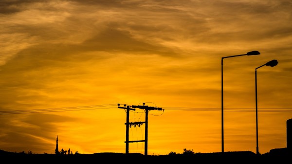 Wires Pillar Sunset Wallpaper