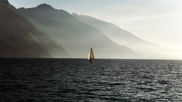 Sailboat Sea Mountains wallpaper